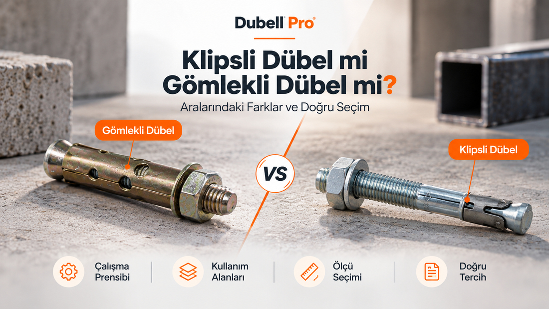 Klipsli Dübel ve Gömlekli Dübel Arasındaki Fark | Dubell Pro